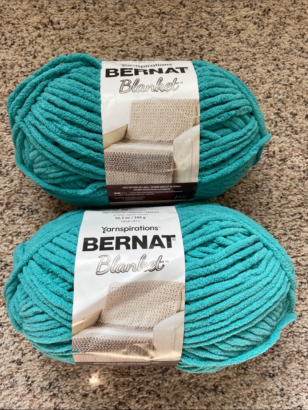 Bernat Blanket Yarn - Vibrant Aquatic (Teal) Chenille Skeins